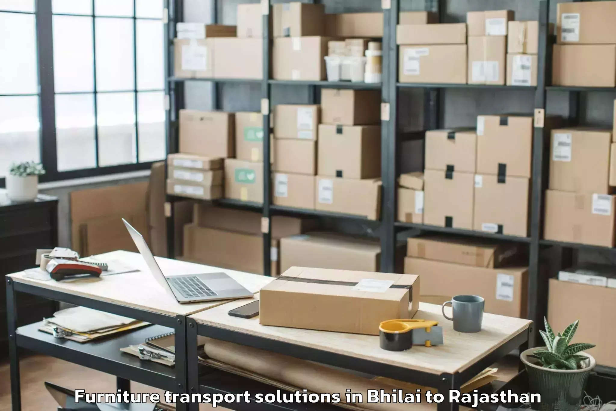 Expert Bhilai to Bharatpur Furniture Transport Solutions